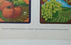 Vintage Stickers Garden Fair Current 1981 Four Sheets Code #4787 Ephemera
