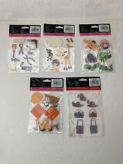 Lot of 5 Provo Craft STAND-OUTS 3D Stickers Insects, Zoo, Tools, Construction