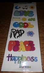 KeepSake Essentials Teen Lg Love Cool Rad Peace Happiness Is..Scrapbook Stickers