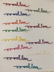 «with love» (word) Die Cut embellishments 8 pcs choose color 1/2” x 4”