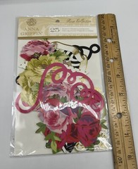 Anna Griffin Vtg Rose Collection 25 Diecut Floral Embellish Craft Retired 2016