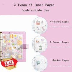 Sticker Binder Organizer with Storage Sleeves,Reusable Stickers Collecting Bo…