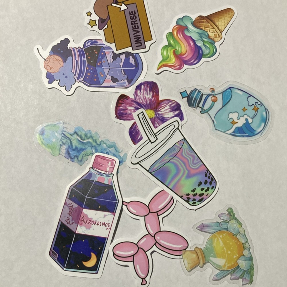 10 Multicolor Stickers – Fantasy Universe Theme stickers