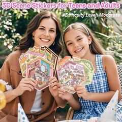 9 Sets 3D Sticker Scene, DIY 3D House Stickers for Kids and Adults