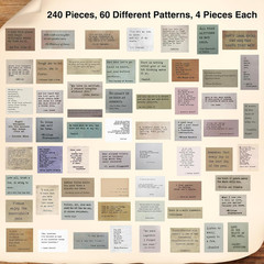 240 Piece Vintage Typewriter Style Inspirational Quote Stickers for Scrapbooking