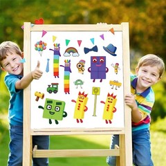 24Pcs Number Blocks Make-a-face Stickers for Kids Teens, Mixed & Matched with…
