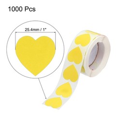 Heart Shaped Sticker 1″ Self-Adhesive Love Label Yellow 1000 Pcs
