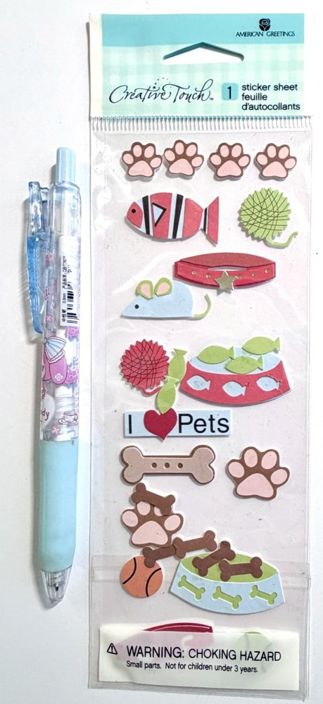 Pet Dog Fish Stickers Scrapbooking Card Journal Planner American Greetings