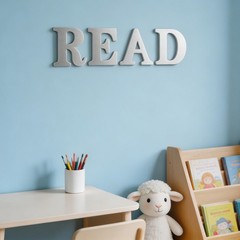 AOCEAN 6 Inch Silver Wood Letters Unfinished Wood Letters for Wall Decorative…