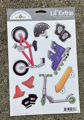 5 x 7″ DOODLEBUG DESIGN LIL’ Extras Die Cut Accents – RAD RIDES Bike Skateboard