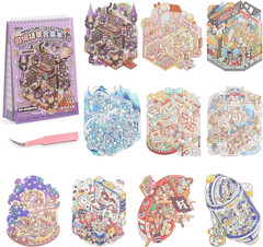 3D Sticker for Adults Kids Cute Miniature Scene Stickers Room Stress-Relieving