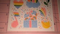 Vintage Hallmark Stickers Rainbows Confetti Heart Star 1 Sheet ONLY w/ Packaging