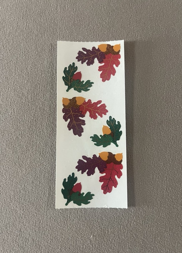 “Autumn Acorns” Themed Stickers~Sheet Is 2” X 4 3/4” & Includes 6 Stickers, New!