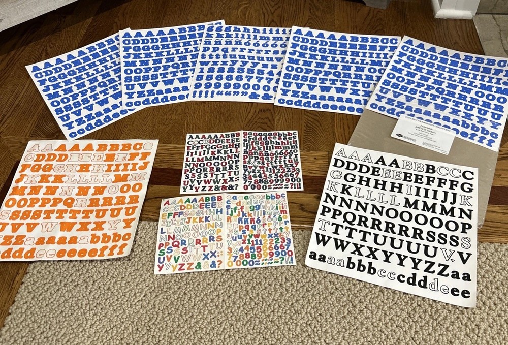 Creative Memories Letter Alphabet ABC Periwinkle 5 Sets plus Orange Black Multi