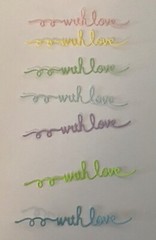 «with love» (word) Die Cut embellishments 8 pcs choose color 1/2” x 4”