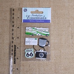 Sandylion Essentials RV Travel Dimensional Scrapbooking Stickers