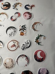 50 CNT Moon Phase Sticker Lot Witchy Celestial Cat Floral Mystical Collection