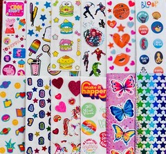 STICKER LOT Sandylion Hallmark RECOLLECTIONS AGC HASBRO CARLTON TREND EUREKA SET