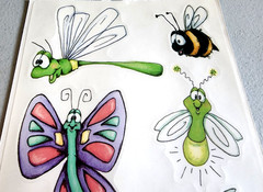 SEI Bugs Whimsical Clear Stickers Ladybug Butterfly Bee 2003 NOS Scrapbooking