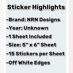 NRN Designs Stickers – Rare Vintage Cute Baby Toys Sticker Sheet – Scrapbooking