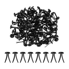120Pcs Brads Paper Fasteners, 8×4.5 mm Metal Round Head Split Pins, Black