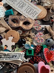 Junk Journal, Scrapbook, Mixed Media Art Supplies Mystery Kit pack- 40 piece