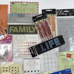Lot Gemstone Jewel Stickers Rhinestones 3D Self Adhesive Crafts Scrap Book Cards