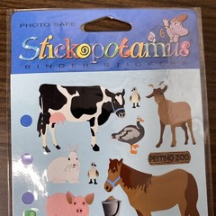Stickopotamus – Binder Stickers – Petting Zoo Farm Animals – New Package