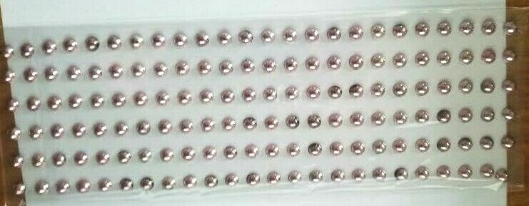 CraftbuddyUS 144 pcs x 8 mm Self Adhesive Round Gems, Color – Baby Pink