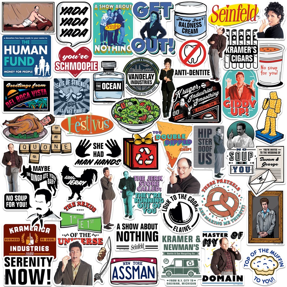 SEINFELD VARIETY DIE CUT VINYL 50 CT STICKER PACK