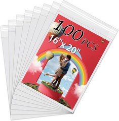 Acid-Free Picture Sleeves, 100 Pack Crystal Clear Storage Bags for 16X20 Art Pri