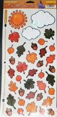 Autumn Fall Colored Leaves Orange Red Brown Acorns Sun Stickopotamus Stickers