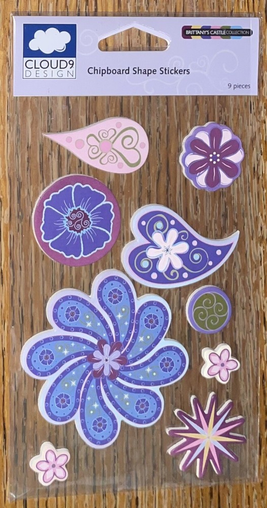CLOUD 9 By Fiskars Chipboard Shapes Rain Drop Flowers Wedding Scrapbook Stickers