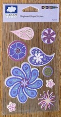 CLOUD 9 By Fiskars Chipboard Shapes Rain Drop Flowers Wedding Scrapbook Stickers