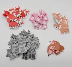 Woodland Creatures Foam Craft Stickers 57pcs Fox, Bunny, Deer, Raccoon, Hedgehog