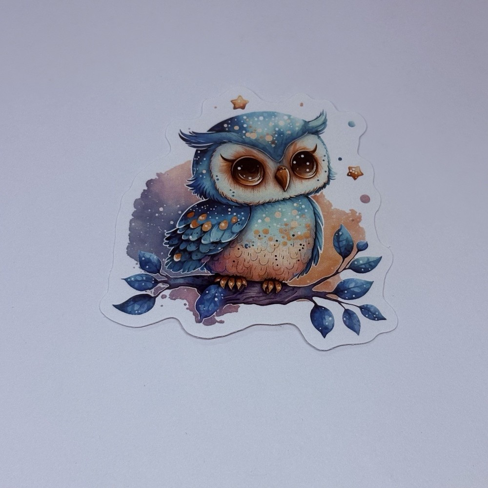 Cute Night Owl Animal Sticker Vinyl Decal Journal Wall Anniversary Art Decor Tc6