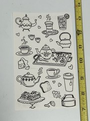 5 Mrs Grossmans Tea Pen Ink Stickers Iced Teapot Teatime Bag Crumpets Boil Cup