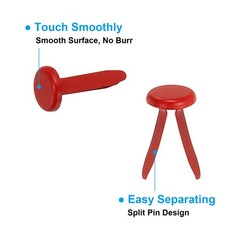 Brads for Paper Crafts, 150 Pcs Red Metal Round Paper Fasteners, 16 mm