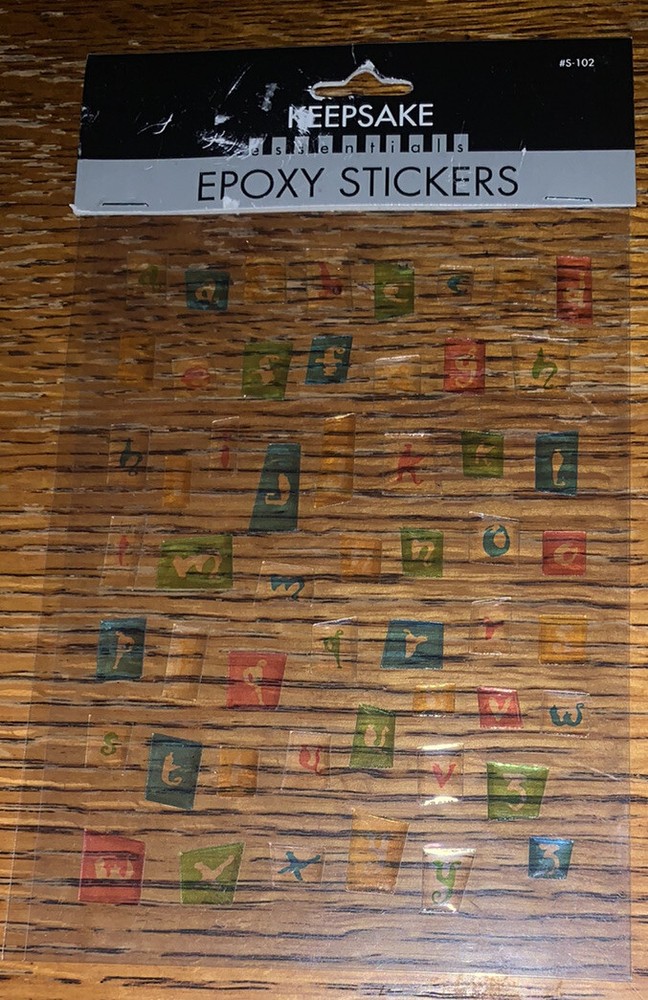 KeepSake Essentials Clear Epoxy Colorful Alpha Alphabet Letter Scrapbook Sticker