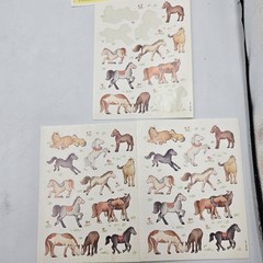 Vintage Stickers Lot Hallmark Disney Barney Christmas Animals Horses 14 Sheets