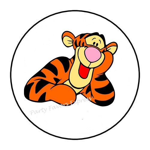 30 BOUNCY TIGER ENVELOPE SEALS LABELS STICKERS PARTY FAVORS 1.5″ ROUND