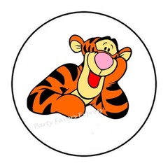 30 BOUNCY TIGER ENVELOPE SEALS LABELS STICKERS PARTY FAVORS 1.5″ ROUND