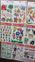 12 Sheets Color- Clings, Alphabet, Animal Clings, Stickers, 155 Clings, New