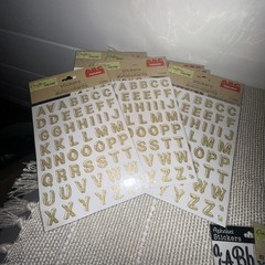 Lot Of 14 Crafters Square ABC’s Alphabet Stickers & 2 Starburst gem. Multicolor