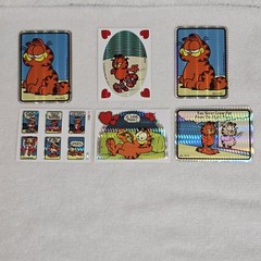 Vintage 1987 Garfield Prism Hologram Vending Machine Stickers Lot Of 11 NOS