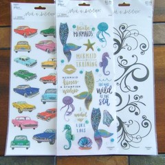 The Paper Studio Stickabilities Stickers Lot w/ Ranger Dylusions Canvas Adhesive