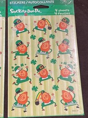 AGC St Patrick’s Day Leprechaun Stickers Irish Clovers Luck 4 Packs = 16 Sheets