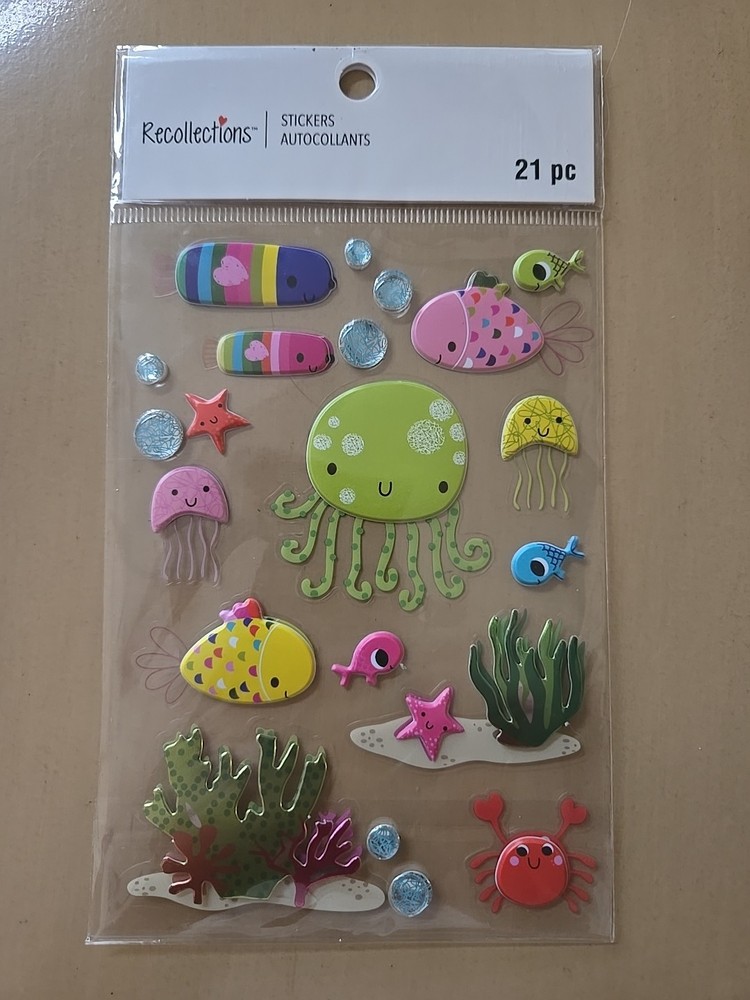 Recollections UNDER THE SEA CREATURES Scrapbooking stickers