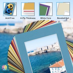 Mat Board Center, Pack of 50, 11×14 for 8×10 Mix Color Mat Kit – Acid Free,