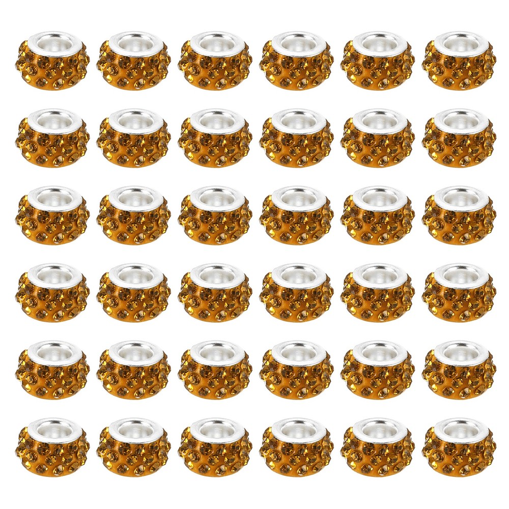 5mm Clay Spacer Beads, 100 Pcs Rhinestone European Polymer Bead, Gold